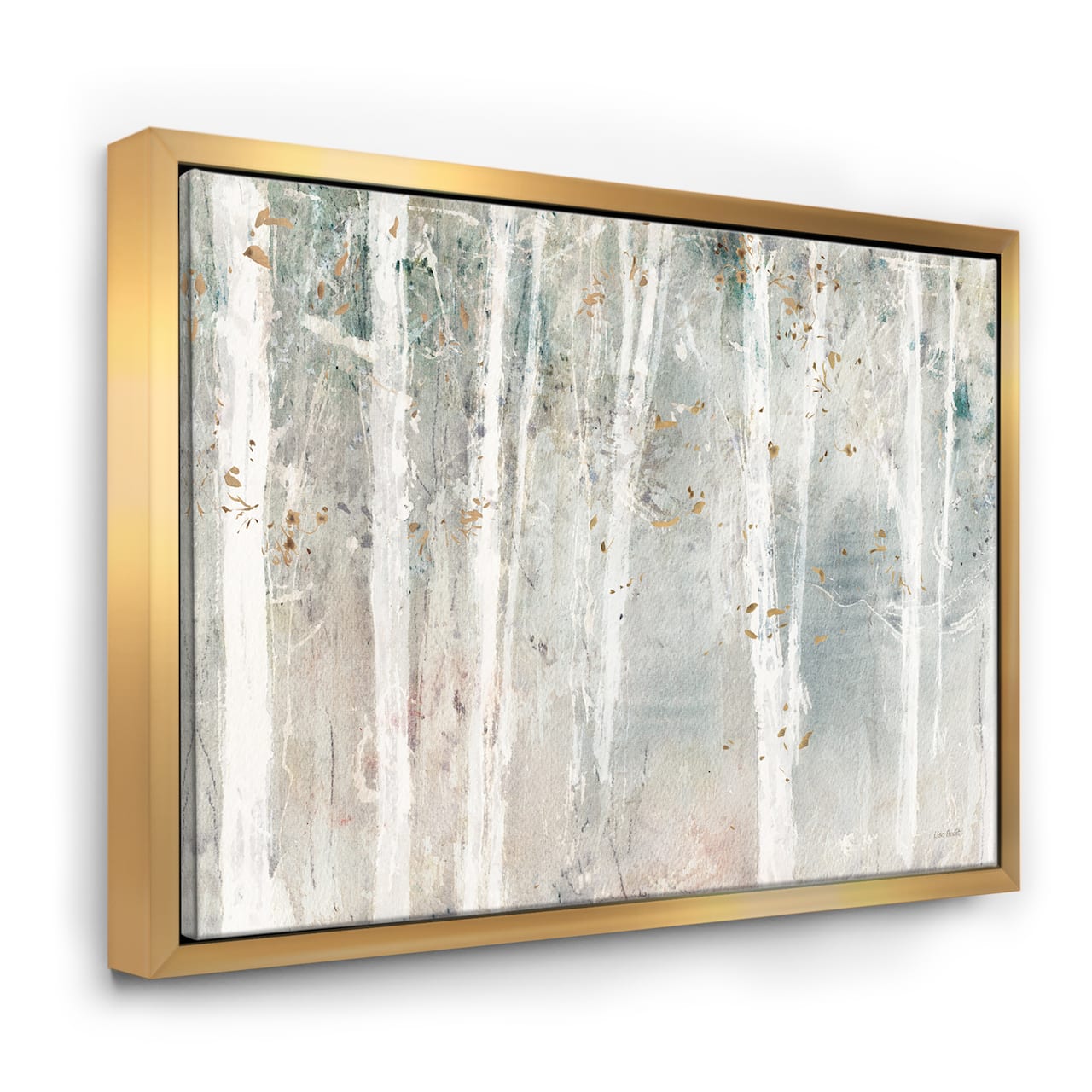 Designart - A Woodland Walk into the Forest VII - Modern Farmhouse Canvas in Gold Frame